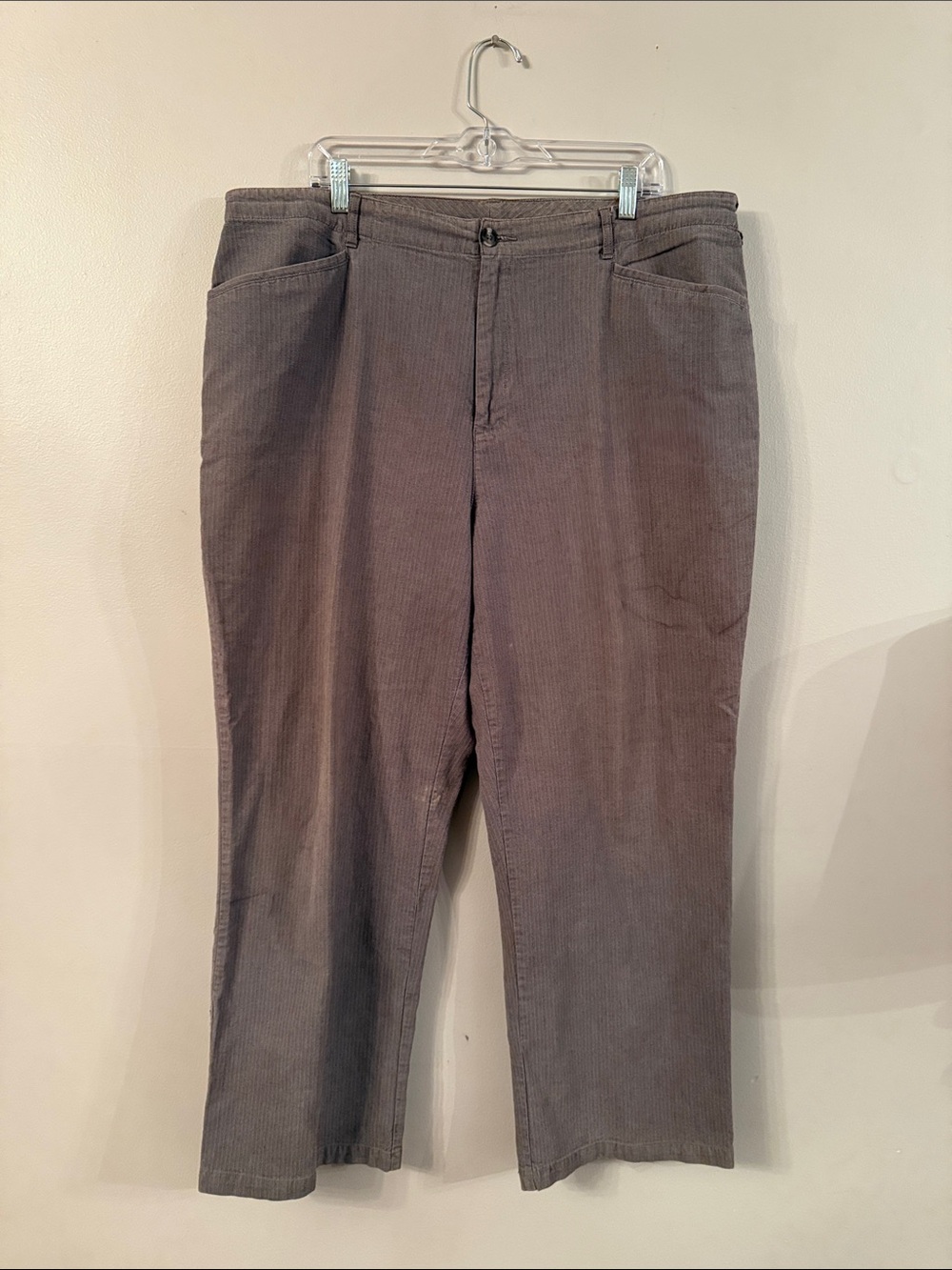 White Stag Women's Gray Straight-Leg Cotton Blend Pants